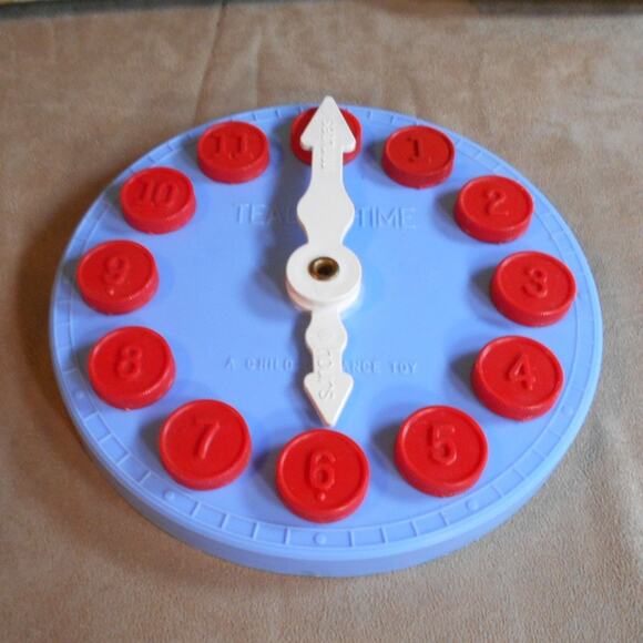 Vintage No 40 Teach-A-Time Clock w/Original Box Child Guidance Toys Complete - Picture 3 of 10